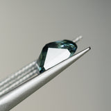 2.60CT CUSHION MADAGASCAR SAPPHIRE, PARTI TEAL BLUE AND WHITE, 8.9X7.2X4.7MM