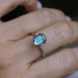 2.34CT MADAGASCAR EMERALD CUT SAPPHIRE, STEELY TEAL, 8.8X6.2X4.5MM