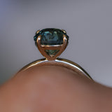 2.34ct Round Untreated Blue Montana Sapphire Classic 4 Prong Solitaire in 14k Yellow Gold- Appraised Stone