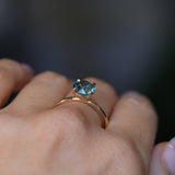 2.34ct Round Untreated Blue Montana Sapphire Classic 4 Prong Solitaire in 14k Yellow Gold- Appraised Stone