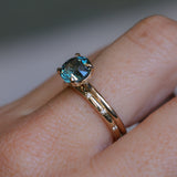 2.34ct Round Untreated Blue Montana Sapphire Classic 4 Prong Solitaire in 14k Yellow Gold- Appraised Stone