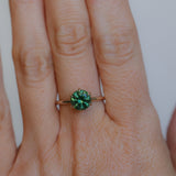 1.91ct Round Australian Green Sapphire Lotus Solitaire in 14k Yellow Gold