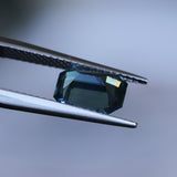 2.34CT MADAGASCAR EMERALD CUT SAPPHIRE, STEELY TEAL, 8.8X6.2X4.5MM