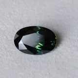 5.35CT OVAL AUSTRALIAN SAPPHIRE, DEEP GREEN PARTI, UNTREATED, 12.9X8X5.5MM