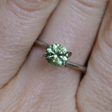 1.08CT ROUND PRECISION CUT MONTANA SAPPHIRE, LIGHT GREEN YELLOW, 5.9X4.03MM