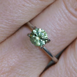 1.08CT ROUND PRECISION CUT MONTANA SAPPHIRE, LIGHT GREEN YELLOW, 5.9X4.03MM