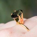 5.35CT OVAL AUSTRALIAN SAPPHIRE, DEEP GREEN PARTI, UNTREATED, 12.9X8X5.5MM