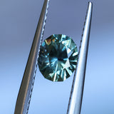1.15CT PRECISION CUT OVAL MONTANA SAPPHIRE, LIGHT AQUA BLUE GREEN, 6.7X5.4X4.1MM