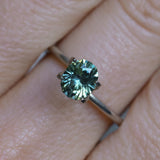 1.15CT PRECISION CUT OVAL MONTANA SAPPHIRE, LIGHT AQUA BLUE GREEN, 6.7X5.4X4.1MM