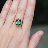 6.59CT OVAL MADAGASCAR SAPPHIRE, FOREST GREEN, UNTREATED, 12.5X10.1X6MM