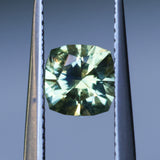 1.38CT PRECISION CUT SQUARE CUSHION MONTANA SAPPHIRE, GOLDEN YELLOW-GREEN, 6.1X6.1X4.2MM