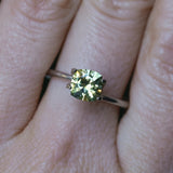 1.38CT PRECISION CUT SQUARE CUSHION MONTANA SAPPHIRE, GOLDEN YELLOW-GREEN, 6.1X6.1X4.2MM
