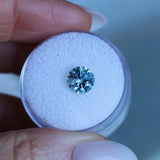 1.78CT ROUND PRECISION CUT MONTANA SAPPHIRE, LIGHTER BLUE GREY, 7.2X4.7MM