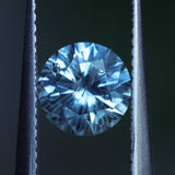 1.78CT ROUND PRECISION CUT MONTANA SAPPHIRE, LIGHTER BLUE GREY, 7.2X4.7MM