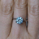 1.78CT ROUND PRECISION CUT MONTANA SAPPHIRE, LIGHTER BLUE GREY, 7.2X4.7MM