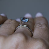 1.78CT ROUND PRECISION CUT MONTANA SAPPHIRE, LIGHTER BLUE GREY, 7.2X4.7MM