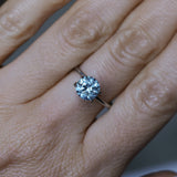 1.78CT ROUND PRECISION CUT MONTANA SAPPHIRE, LIGHTER BLUE GREY, 7.2X4.7MM