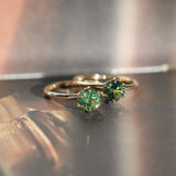 1.30ct Round Untreated Deep Green Nigerian Sapphire Lotus Solitaire in 14k Yellow Gold