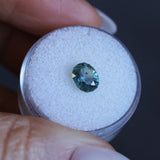 1.63CT PRECISION CUT OVAL MONTANA SAPPHIRE, COLOR SHIFTING TEAL TO MIDNIGHT BLUE, 7.5X6.04X4.6MM