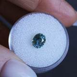 1.63CT PRECISION CUT OVAL MONTANA SAPPHIRE, COLOR SHIFTING TEAL TO MIDNIGHT BLUE, 7.5X6.04X4.6MM