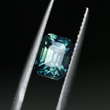 2.05CT MADAGASCAR EMERALD CUT SAPPHIRE, PARTI BLUE GREEN YELLOW, UNTREATED, 7.1X5.5X5MM