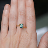 2.05CT MADAGASCAR EMERALD CUT SAPPHIRE, PARTI BLUE GREEN YELLOW, UNTREATED, 7.1X5.5X5MM