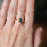 2.05CT MADAGASCAR EMERALD CUT SAPPHIRE, PARTI BLUE GREEN YELLOW, UNTREATED, 7.1X5.5X5MM