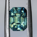 2.49CT MADAGASCAR EMERALD CUT SAPPHIRE, PARTI BLUE GREEN YELLOW, UNTREATED, 7.8X5.8X5.5MM