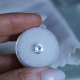 1.77CT ROUND MADAGASCAR SAPPHIRE, OPALESCENT WHITE BLUE VIOLET, 7.8MM