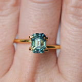 2.49CT MADAGASCAR EMERALD CUT SAPPHIRE, PARTI BLUE GREEN YELLOW, UNTREATED, 7.8X5.8X5.5MM