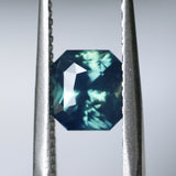 2.03CT MADAGASCAR RADIANT SAPPHIRE, GLOWY TEAL BLUE, UNTREATED, 6.7X6.09X4.7MM