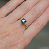 2.03CT MADAGASCAR RADIANT SAPPHIRE, GLOWY TEAL BLUE, UNTREATED, 6.7X6.09X4.7MM