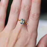 1.70CT MADAGASCAR RADIANT CUT SAPPHIRE, MEDIUM TO LIGHT TEAL BLUE GREEN, UNTREATED, 7.8X5.6X3.9MM