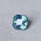 2.10CT MADAGASCAR RADIANT SAPPHIRE, GLOWY TEAL BLUE GREEN, UNTREATED, 6.3X6.2MM