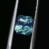 2.10CT MADAGASCAR RADIANT SAPPHIRE, GLOWY TEAL BLUE GREEN, UNTREATED, 6.3X6.2MM