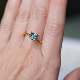 2.10CT MADAGASCAR RADIANT SAPPHIRE, GLOWY TEAL BLUE GREEN, UNTREATED, 6.3X6.2MM