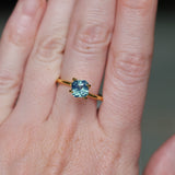 2.10CT MADAGASCAR RADIANT SAPPHIRE, GLOWY TEAL BLUE GREEN, UNTREATED, 6.3X6.2MM