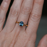 2.02CT OVAL MADAGASCAR SAPPHIRE, DEEP TEAL AND LIGHT BLUE FLASHES, UNTREATED, 7.3X6.1X5.1MM