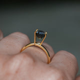 2.02CT OVAL MADAGASCAR SAPPHIRE, DEEP TEAL AND LIGHT BLUE FLASHES, UNTREATED, 7.3X6.1X5.1MM