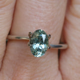 1.47CT OVAL MONTANA SAPPHIRE, AQUA BLUE GREEN, UNTREATED, 8X5.5MM