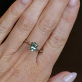 1.47CT OVAL MONTANA SAPPHIRE, AQUA BLUE GREEN, UNTREATED, 8X5.5MM