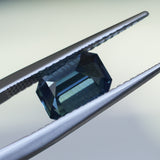 2.15CT MADAGASCAR EMERALD CUT SAPPHIRE, STEELY TEAL, 8.1X5.9X4.5MM