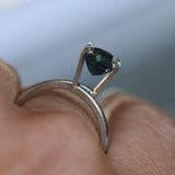 2.15CT MADAGASCAR EMERALD CUT SAPPHIRE, STEELY TEAL, 8.1X5.9X4.5MM