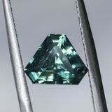 2.24CT BRILLIANT SHIELD MADAGASCAR SAPPHIRE, TEAL BLUE GREEN, 8.66X6.83X5.15MM