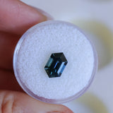 2.31CT MADAGASCAR ELONGATED HEXAGON SAPPHIRE, DEEP ROYAL BLUE TEAL, 10.1X6X4.6MM