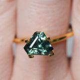 2.24CT BRILLIANT SHIELD MADAGASCAR SAPPHIRE, TEAL BLUE GREEN, 8.66X6.83X5.15MM