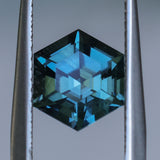 2.41CT MADAGASCAR HEXAGON SAPPHIRE, STEELY BLUE GREY, 7.7X5.2MM