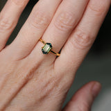 1.59CT NIGERIAN ELONGATED STEP CUT HEXAGON SAPPHIRE, PARTI GREEN, UNTREATED, 8.67X4.79X3.92MM