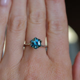 2.41CT MADAGASCAR HEXAGON SAPPHIRE, STEELY BLUE GREY, 7.7X5.2MM