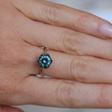 2.41CT MADAGASCAR HEXAGON SAPPHIRE, STEELY BLUE GREY, 7.7X5.2MM